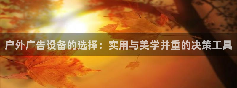 杏宇平台代理怎么样可靠吗：户外广告设备的选择：实用与美学并重的决策工具