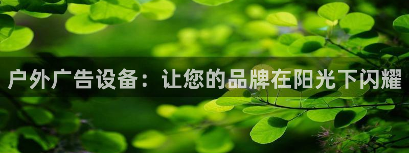 杏宇平台登录步骤是什么：户外广告设备：让您的品牌在阳光下闪耀