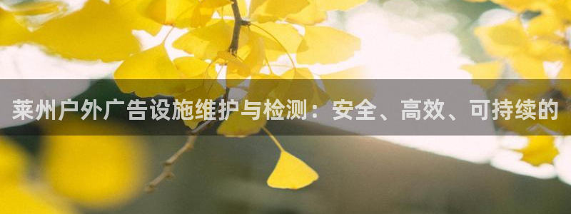 杏宇平台代理怎么赚钱快：莱州户外广告设施
