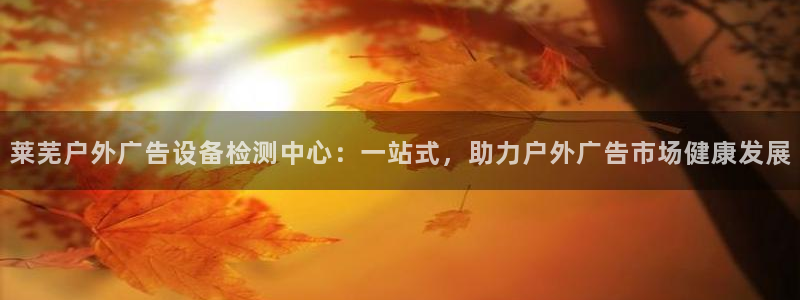 杏宇官方平台官网下载：莱芜户外广告设备检测中心：一站式，助力户外广告市场健康发展